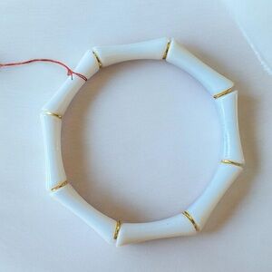 Elegant White and Gold Women's Bracelet